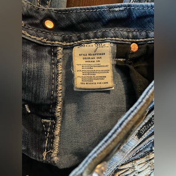 Miss Me mid-rise boot cut jeans size 27 X 27.5 5 junior altered EC~ - Picture 8 of 12